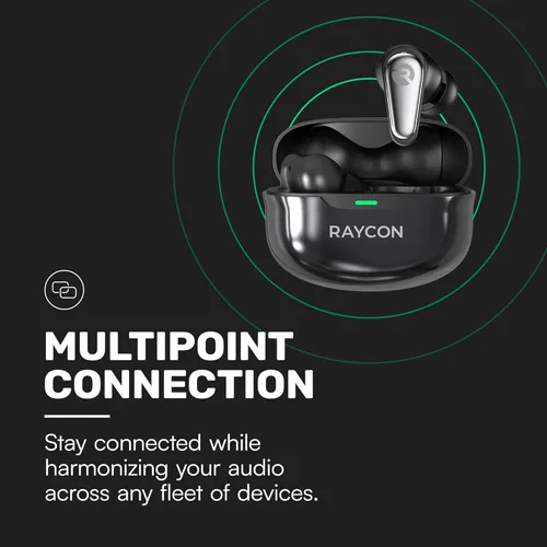 Vista 7 de Auriculares Raycon Pro inalámbricos Bluetooth con cancelación activa de ruido híbrida, modo de consciencia, 40 horas de batería, 6 micrófonos