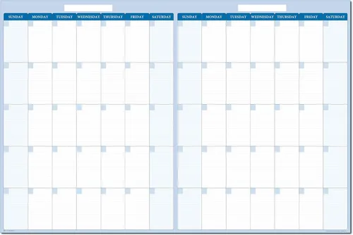 Vista 4 de 24" X 18" Sky Blue 60-Day Premium Dry-Erase Vertical Wall Planner - Lasts a lifetime wihtout staining. Marker and Eraser Included