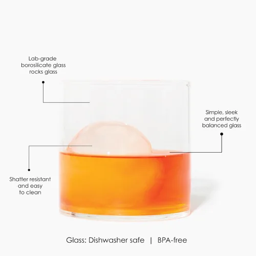 Vista 3 de Vasos Rocks - Herramientas de bartending y accesorios de mixología - Vaso moderno de bola baja - Vaso de cóctel para whisky y antiguo - Apta