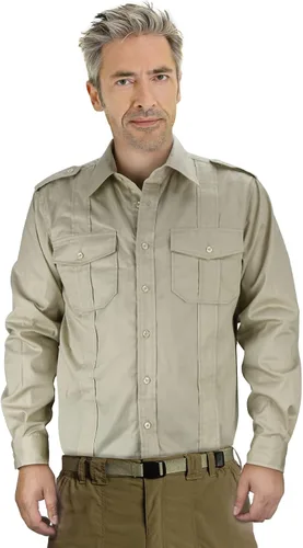 Vista 2 de Camisa de aventura para hombre Jones Jr., camisa de los Raiders Safari disfraz Dr. Henry Tops con bolsillos Halloween Cosplay traje
