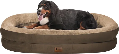 Vista 42 de Cama ortopédica lavable grande para perros: Cama de espuma viscoelástica impermeable para mascotas con refuerzos - Funda ortopédica extraíble