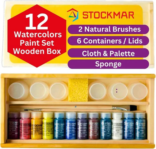 Vista 12 de Stockmar Pintura de acuarela, juego de 6, pintura lavable para niños, educadores en casa y estudiantes, suministros de arte Waldorf