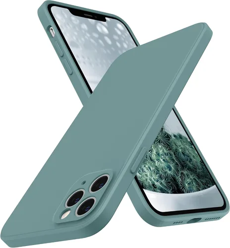 Vista 10 de SURPHY Funda de diseño para iPhone 11 Pro Max con protección para cámara, diseño de borde recto, silicona líquida delgada, piedra