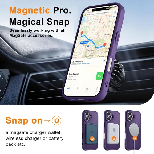 Vista 104 de MOCCA - Funda magnética resistente para iPhone XR de 6.1 pulgadas, compatible con MagSafe, funda con protección contra caídas de grado militar