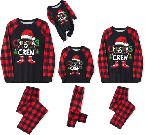 Vista 3 de LWXQWDS Pijamas de Navidad para la familia, conjuntos de pijamas de Navidad a juego para adultos, niños, bebés, perros, vacaciones, juego de ropa