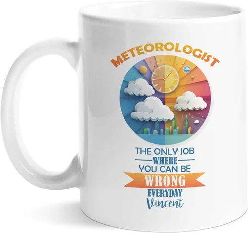 Vista 15 de Taza de café personalizada Storm Chaser con nombre, taza de cerámica de tornado personalizada para meteorólogo, regalos novedosos para amantes