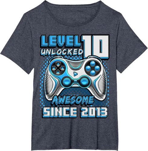 Vista 69 de Level 10 Unlocked Awesome 2013 Video Game 10th Birthday Boy T-Shirt, Negro