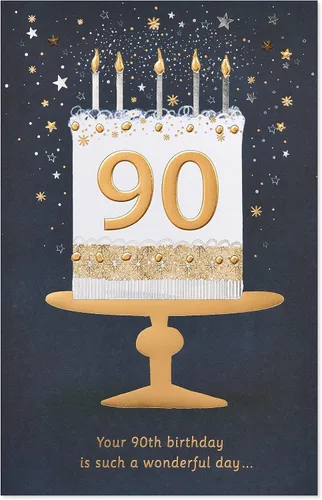 Vista 5 de American Greetings Tarjeta de cumpleaños número 90 (Día tan maravilloso)