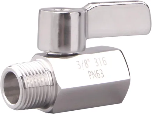 Vista 9 de DERNORD - Miniválvula de bola de 1 pulgada en acero inoxidable NPT hembra x macho con rosca SUS304