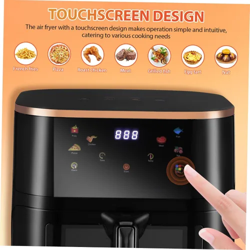 Vista 8 de Uonlytech Freidora de aire digital con pantalla táctil con calentamiento rápido y antiadherente apta para lavavajillas, cesta multiusos para comidas