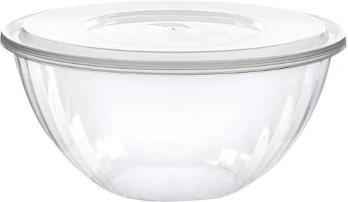 Vista 10 de PLASTICPRO Cuencos desechables de 48 onzas redondas de plástico transparente con tapas, cuencos para fiesta, aperitivos o ensalada, cuencos