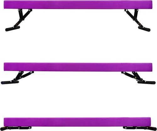 Vista 28 de FC Funcheer - Viga de equilibrio ajustable para niños - Viga de gimnasia de 8 pies - Viga de piso alto y bajo para todos los niveles de gimnasia