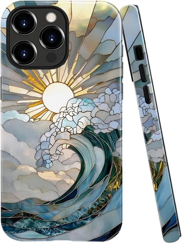 Vista 11 de Funda TnXee Compatible con iPhone 11, Funda Híbrida de 2 Capas de Prevención de Caídas con Arte Floral Colorido para Niñas y Niños