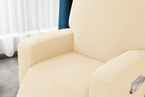 Vista 2 de vctops Fundas elásticas resistentes al agua, para sofá reclinable, suaves y lisas, con correa elástica antideslizante, protector de muebles