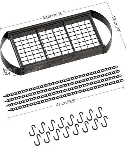 Vista 5 de CHOEZON Estante para ollas colgante de 31.7 pulgadas, estante para ollas que ahorra espacio para la cocina, estante para ollas y sartenes colgante