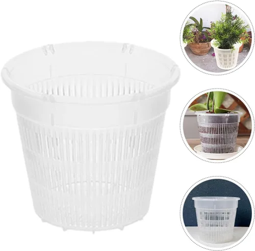 Vista 9 de Breathable Control Root Orchid Plastic Flower Pots with Holes, 3 Pcs
