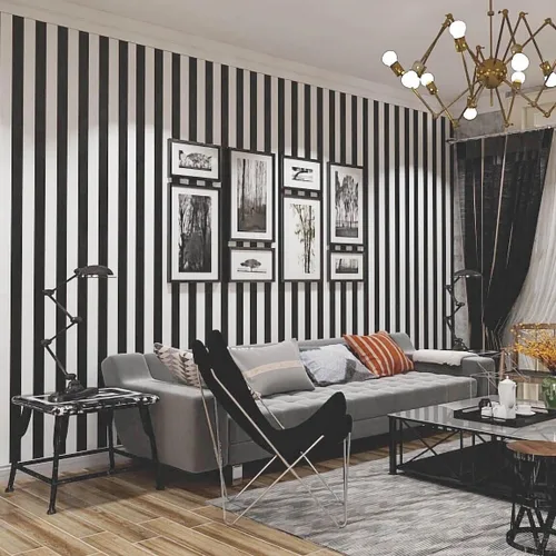 Vista 10 de Papel Adhesivo en Contacto Blanco y Negro en Mosaico a Cuadros, Papel Pintado Desmontable y Autoadhesivo en Lattice, Vinilo Impermeable en Rollo