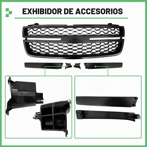 Vista 4 de Rejilla superior delantera para Chevy Silverado 1500 2500HD 3500