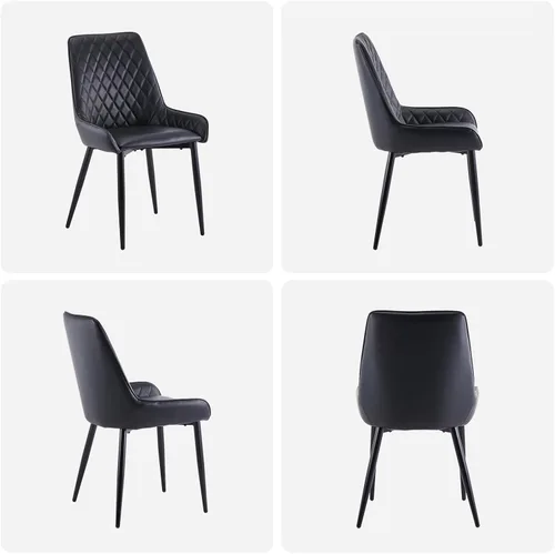 Vista 9 de TUKAILAi Juego de 2 sillas de comedor de piel sintética, moderno sillón con asiento tapizado y patas de metal, silla de ocio de poliuretano