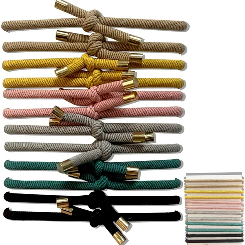 Vista 11 de Paquete de 20 pulseras elásticas con nudo antideslizantes para el cabello