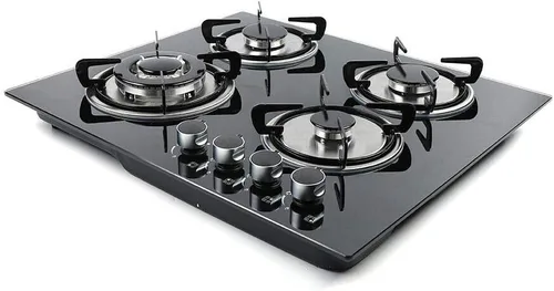 Vista 9 de Estufa de cocina de gas de 23 pulgadas, 4 quemadores, cocina de superficie de vidrio templado incorporada a NG/LPG convertible a gas