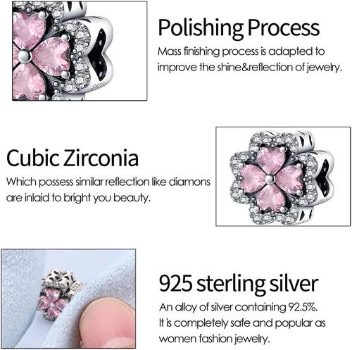 Vista 2 de KUNSIR Los abalorios se adaptan a pulseras Pandora para mujer, plata de ley 925, cuentas colgantes de joyería para niñas, dijes de feliz cumpleaños