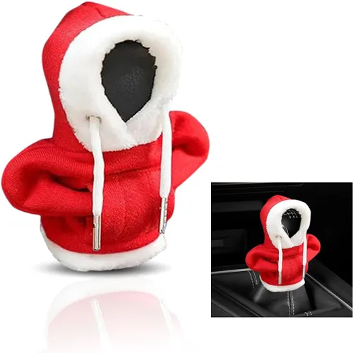 Vista 8 de Cubierta de capucha para palanca de cambios navideña, cubierta de capucha para cambios de estilo navideño, protector de invierno cálido para palanca