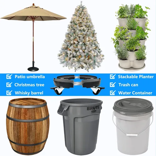 Vista 6 de CASIMR - Soporte para plantas con ruedas, ajustable de 15 a 21 pulgadas, resistente con ruedas, capacidad de 440 libras para interiores