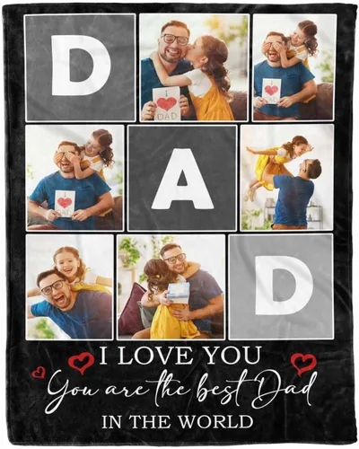 Vista 19 de D-Story Manta de hijo, divertidas mantas personalizadas con fotos, regalo para papá, manta de disfraz, regalo para hija, regalos personalizados