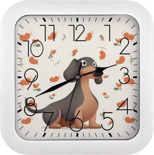 Vista 18 de 10" Square Modern Wall Clock,American Flag Skull Print Kitchen Clocks Wall Battery Operated,Silent Non Ticking Unique Funny Cute Wall Clock for
