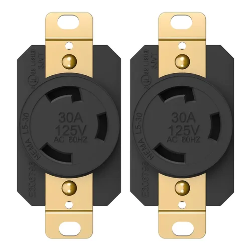 Vista 13 de ENERLITES NEMA L5-30P - Conector de bloqueo para generador, color negro