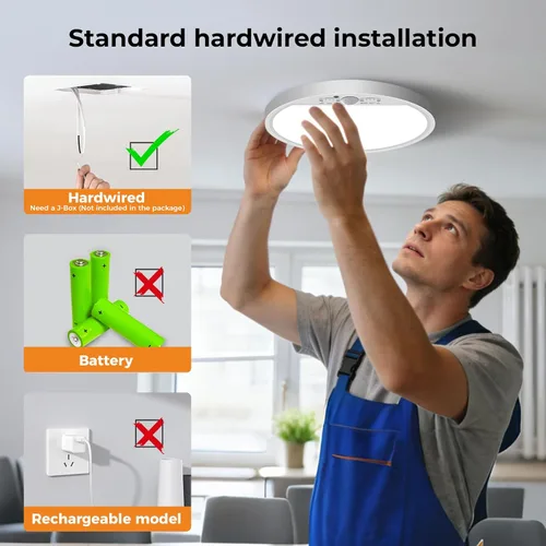 Vista 2 de slochi Paquete de 4 Luces con Sensor de Movimiento para Interiores con Cable, Luces de Armario de 5000K con Sensor de Movimiento, 15W 1500LM Lámpara