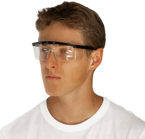 Vista 2 de SPECTRUM UNIFORMS Gafas protectoras de seguridad transparentes resistentes a los arañazos Accesorios de seguridad de ventilación de templo Gafas