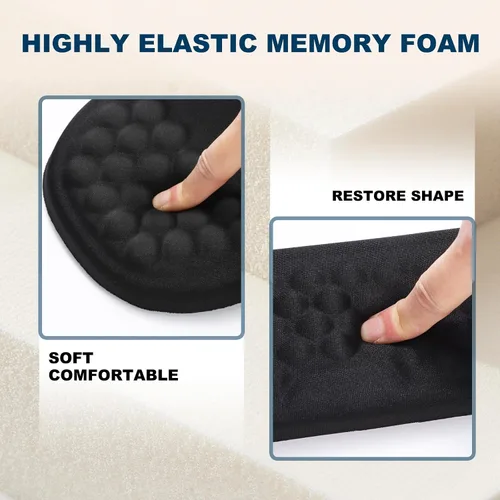 Vista 4 de Alfombrilla ergonómica para mouse y teclado con diseño de masaje, soporte de muñeca para mouse que ahorra espacio, reposamuñecas de espuma