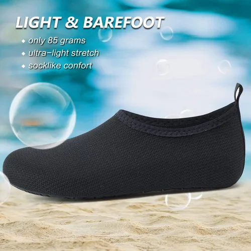 Vista 3 de Deevike Zapatos acuáticos para mujeres y hombres, estilo descalzo, de secado rápido, calcetines de agua sin cordones para playa, piscina, natación
