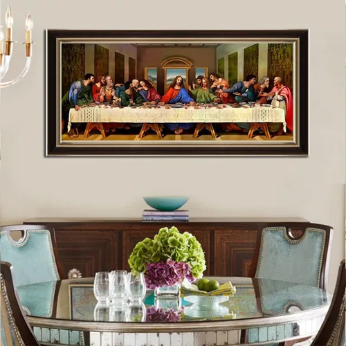 Vista 2 de liziciti Kits de pintura de diamantes para adultos y niños, la última cena de gran tamaño 5D diamante imagen gema arte arte kit completo pintura