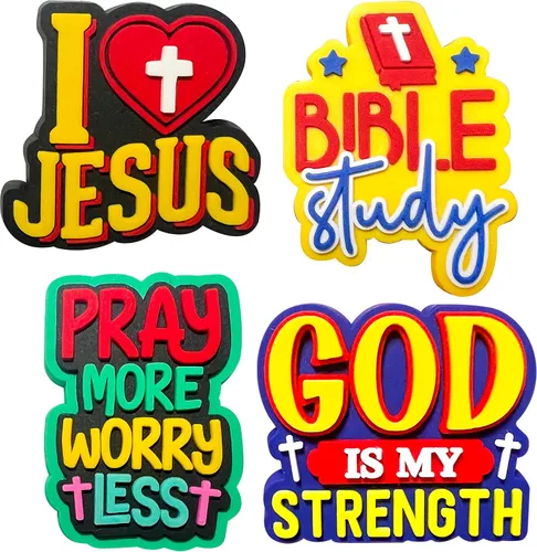 Vista 3 de 12 dijes cristianos para zapatos, accesorios y alfileres - Regalos para mujeres, adolescentes, niñas, niños y adultos Dijes de zapatos de Jesús