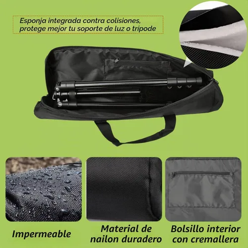 Vista 5 de BLIRITEL Funda de transporte para trípode de 27.6 pulgadas, bolsa de trípode acolchada resistente con correa para el hombro para soporte ligero