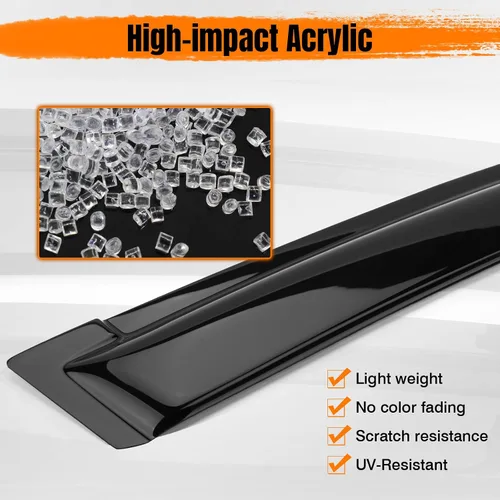 Vista 8 de Deflectores de visera de ventana con cinta, compatibles con Chevy Equinox 2010-2017, protectores de lluvia de ventana de estilo delgado, con tinte