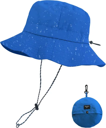 Vista 23 de PFFY Packable Sun Bucket Hat for Men Women Outdoor UV Protection Sun Hats Caqui