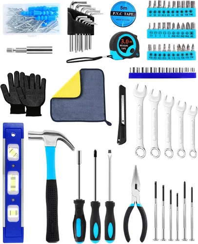 Vista 3 de Essential Man's - Kit de caja de herramientas pequeña para casa, juego de llaves de vaso para el nuevo hogar, mini juego de herramientas