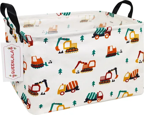Vista 22 de QUEENLALA Cesta para la colada rectangular/Cesta para la ropa sucia plegable para habitación de niños, para organizar o almacenar, para juguetes