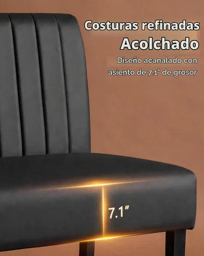 Vista 7 de STHOUYN Mini sofá pequeño de cuero negro de 43 pulgadas de ancho, sofá biplaza sin brazos para dormitorio con puerto USB, sofás pequeños