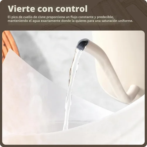 Vista 7 de Greater Goods - Hervidor eléctrico de cuello de cisne, 1200W de acero inoxidable con control de temperatura de precisión, hervido rápido, sin BPA