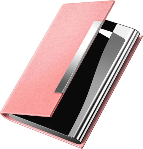 Vista 14 de Padike - Tarjetero profesional de cuero PU y acero inoxidable multitarjeta para hombres y mujeres. Estuche para tarjetas de crédito, carné de Negro