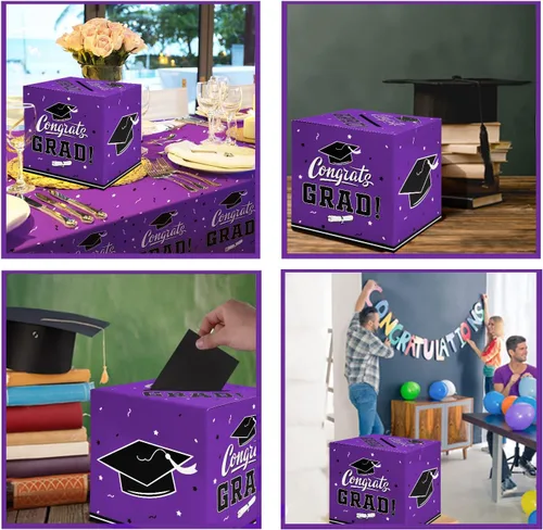 Vista 4 de Gatherfun Decoraciones de fiesta de graduación Caja de graduación Caja de tarjetas de graduación para regalo de graduación Regalos de fiesta