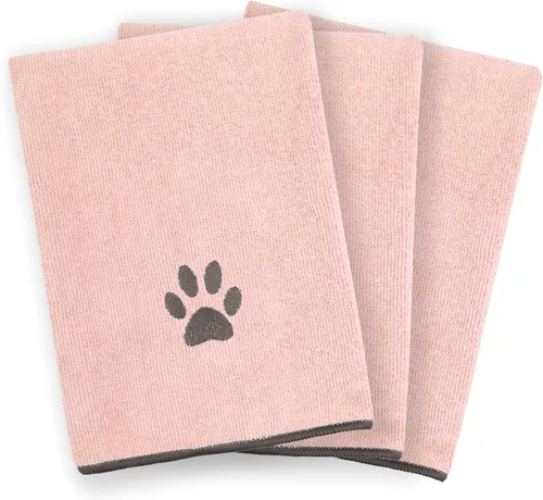 Vista 2 de Ritz Toalla de Microfibra Bordada Premium para Mascotas (Paquete de 3), 18" x 28", Altamente Absorbente, de Secado Rápido, de Larga Duración, Súper