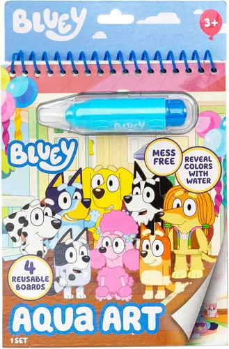 Vista 17 de Horizon Group USA Bluey Aqua Art - Hojas de actividad reutilizables con revelación de agua y bolígrafo de agua para dibujo y coloreado sin manchas