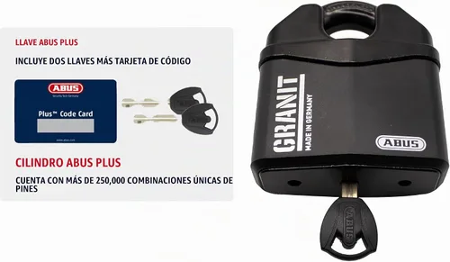 Vista 4 de Abus 37RK/80 KD Granit Candado de seguridad extrema en acero con llaves de candado diferente