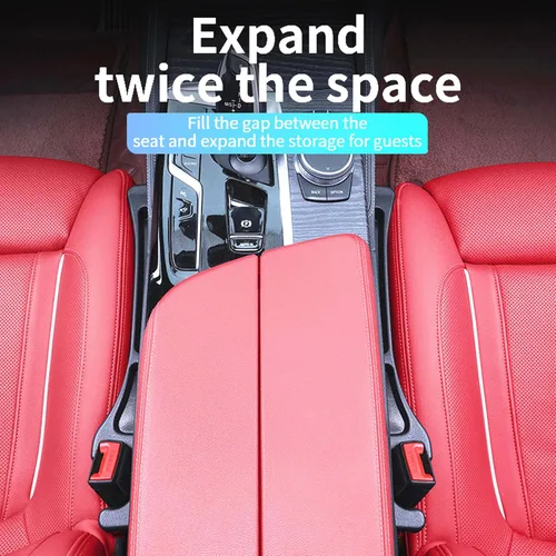 Vista 4 de Protector de asiento sin caída, paquete de 2 tapones de relleno de espacio para asiento de automóvil entre el asiento y la consola, accesorios
